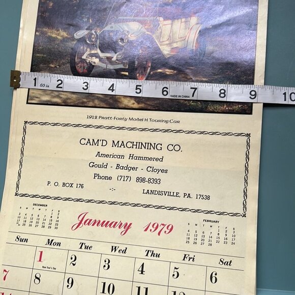 1979 Cam’d Machine Co yearly automobile calendar Pennsylvania - Picture 3 of 4